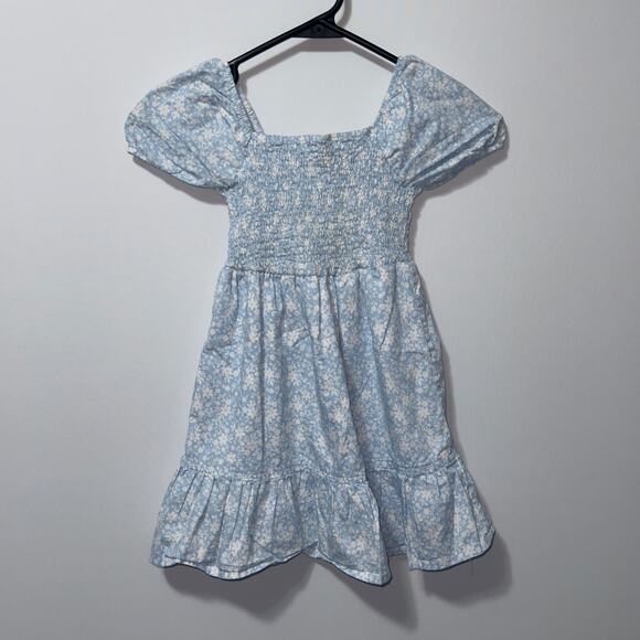 Freestyle Revolution Girls Blue Floral Smocked Dress - Size 6 - Picture 1 of 6
